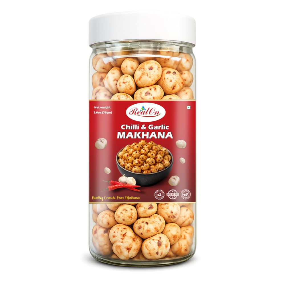 RealOn Crunchies – High Protein Roasted Snack | Naturally Rich in Fiber & Vital Minerals | Healthy & Guilt-Free Snacking Alternative | Crunchy & Nutritious (Chilli Garlic - 80g)-image-31