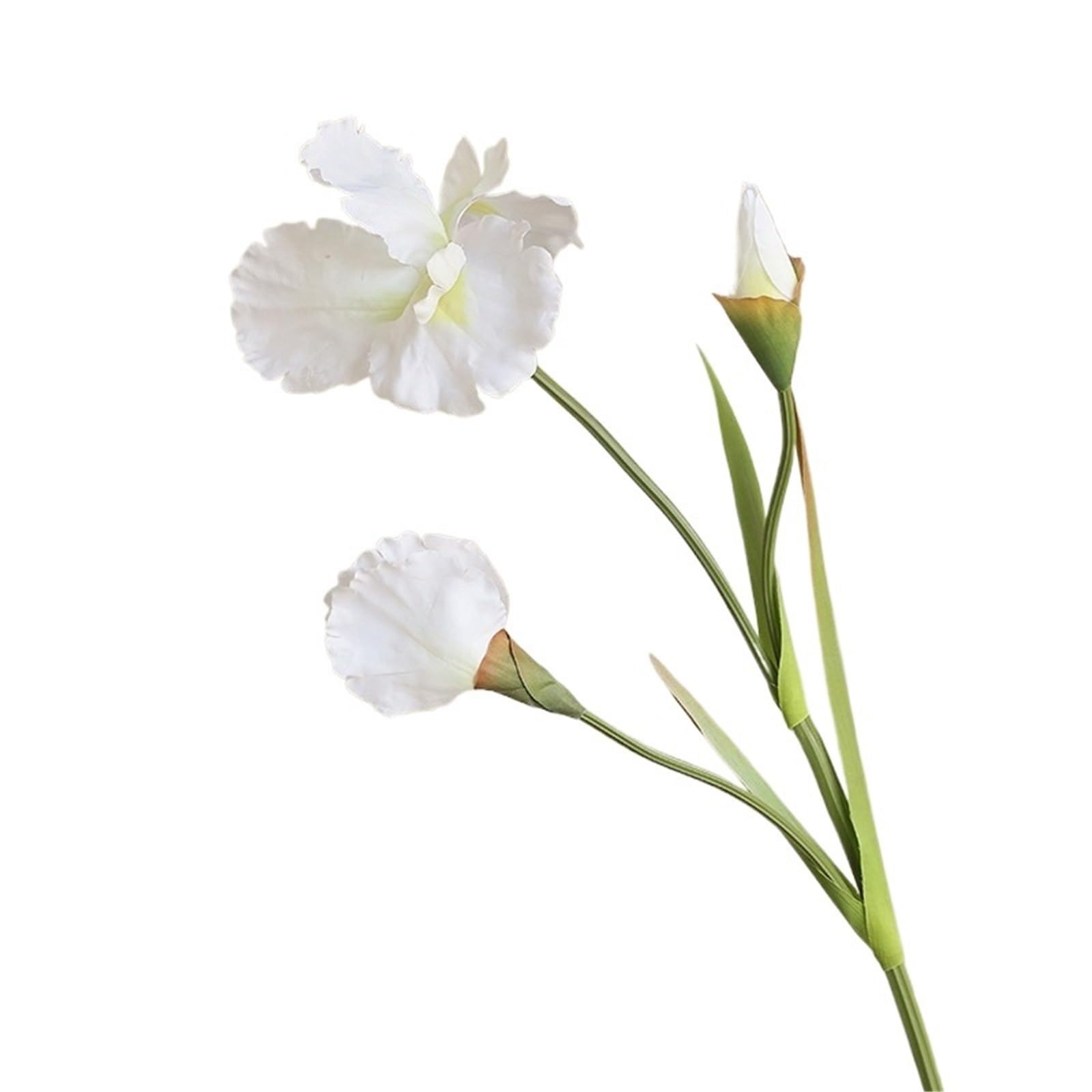 LuoAXINN Artificial Flower Branches Artificial Iris Flower Branch Wedding Decoration Home Table Decor Silk Fake Arrangement Party(White)