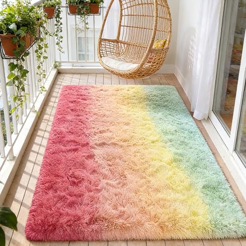 Tapis de Salon Grand Format 190x320 cm Shaggy Multicolore
