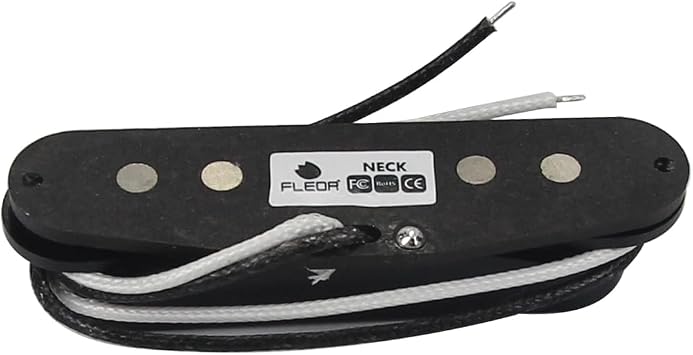 FLEOR Alnico 5 HSS Set Staggered Single-Coil+Humbucker Pickup fit ST Electric Guitar,Guitar Part Neck+Middle+Bridge Pickup(14-15K)Black