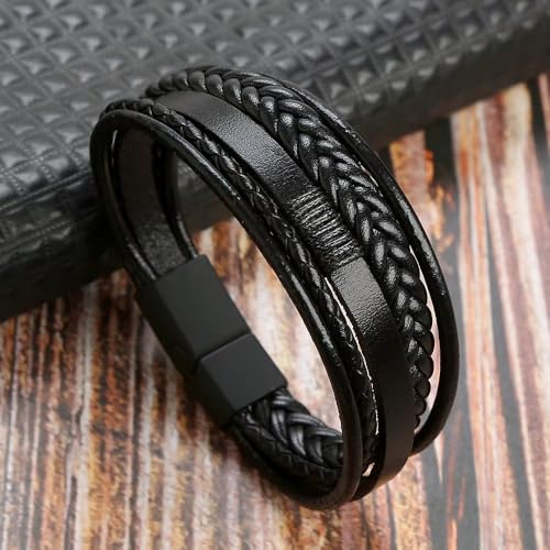 Image of Contemporary Casual Braided Leather Bracelet For Men /Boy's