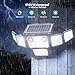 omibee Solar Lights Outdoor, 6000LM 310 LEDs Dual Motion Sensor Solar Flood Lights 6 Heads Security Wall Lights, IP65 Waterproof, Remote Control for Graden, Outside, Backyard, 2 Pack