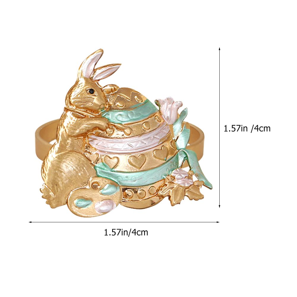 Luxshiny Osterhasen Serviettenring 6 Stück Hasenförmige Serviettenschnalle Für Ostern Esstisch Dekoration Party Serviettenhalter Kaninchen Design