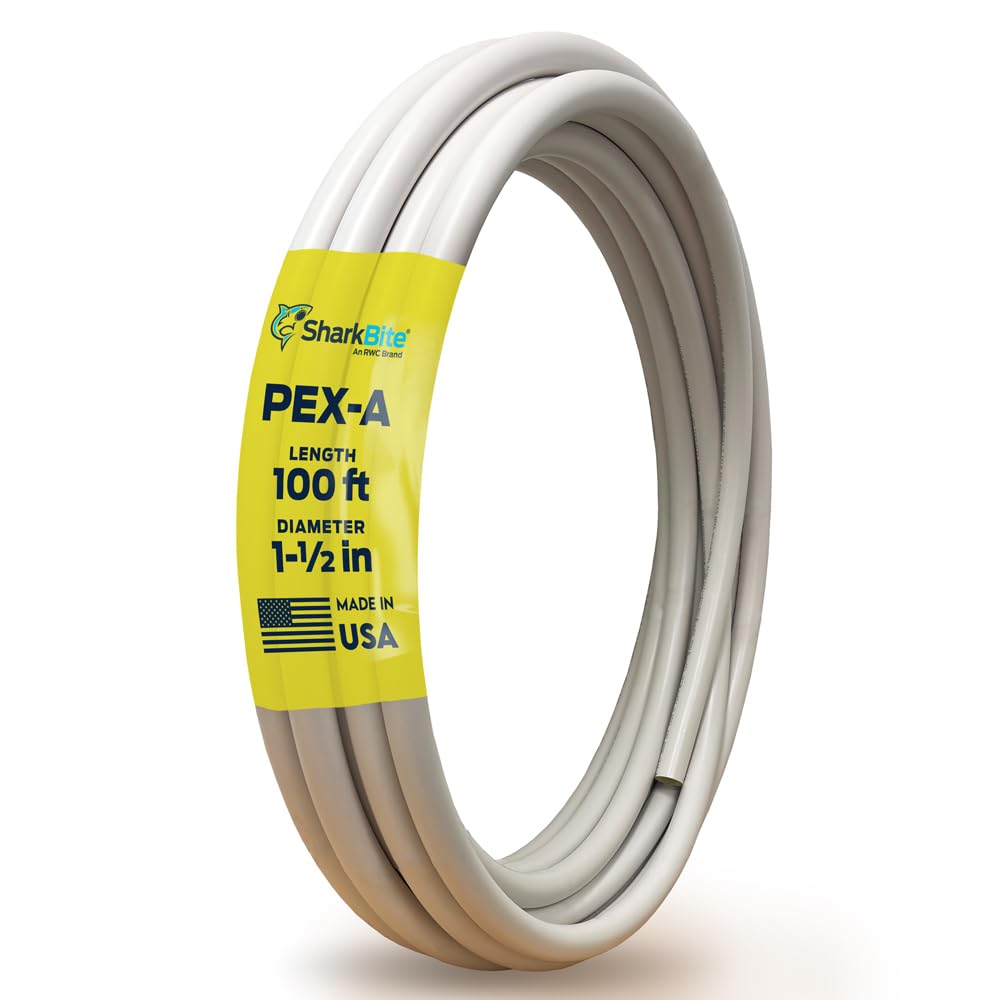 SharkBite 1-1/2 Inch x 100 Feet White PEX-A, Made in the USA, Flexible Water Pipe Tubing for Plumbing, UA90W100