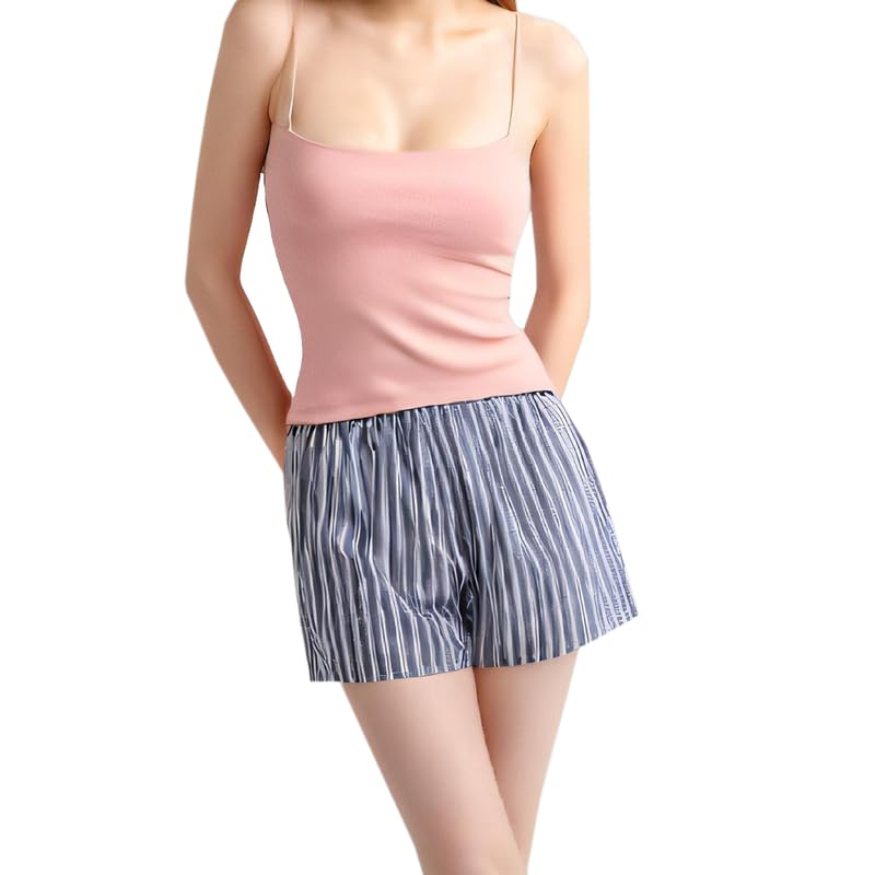 Pantalones Cortos Mujer Pijamas Verano Femenina Pantalon Corto con Elástica Cintura Transpirable Suave y Cómodo 3PCS XS-XL