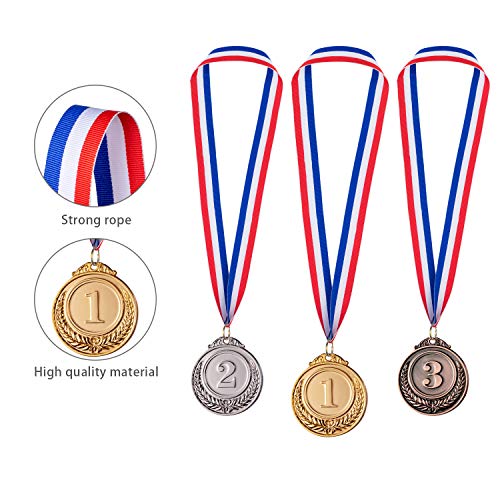 Favide 24 Pieces Gold Silver Bronze Award Medals-Winner Medals Gold Silver Bronze Prizes For Competitions, Party,Olympic Style, 2 Inches #TOP3