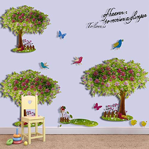 Larbenz.The Digital Era PVC Vinyl Three Tree Wall Sticker (70 cm X 50 0.25 cm, Multicolor) (CLB-8059)