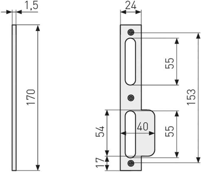 Abus 62207 LSB 170 L G Strike Plate, Gold