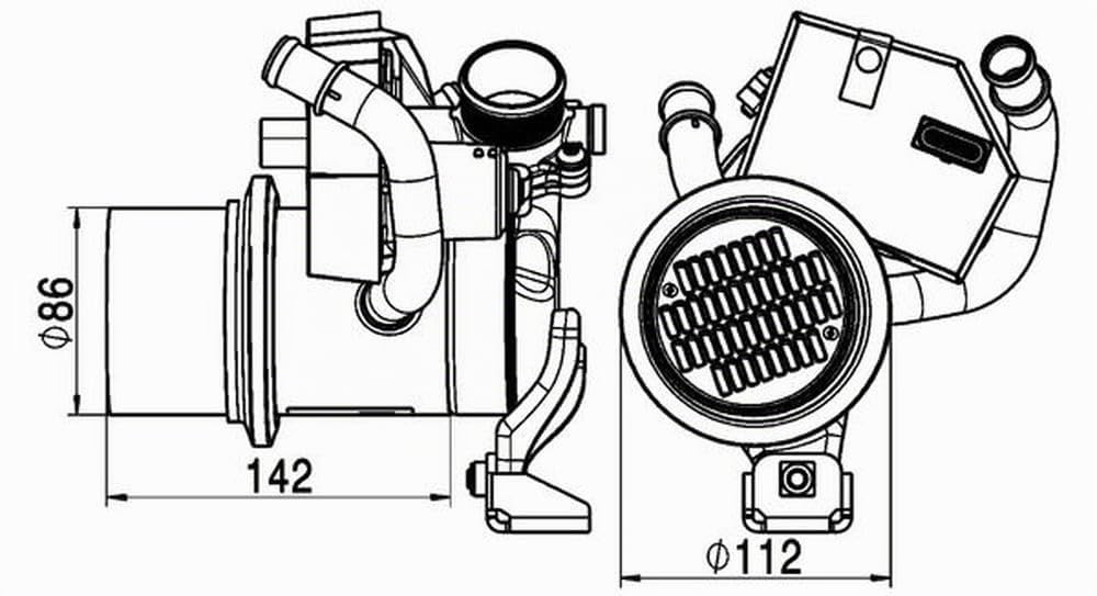 MAHLE Radiatore, Ricircolo gas scarico CE5000P | Compatibile con: AUDI A3, A3 Cabriolet, A3 Limousine, A3 Sportback, Q2, Q3, TT, TT Roadster, SEAT ATECA, LEON