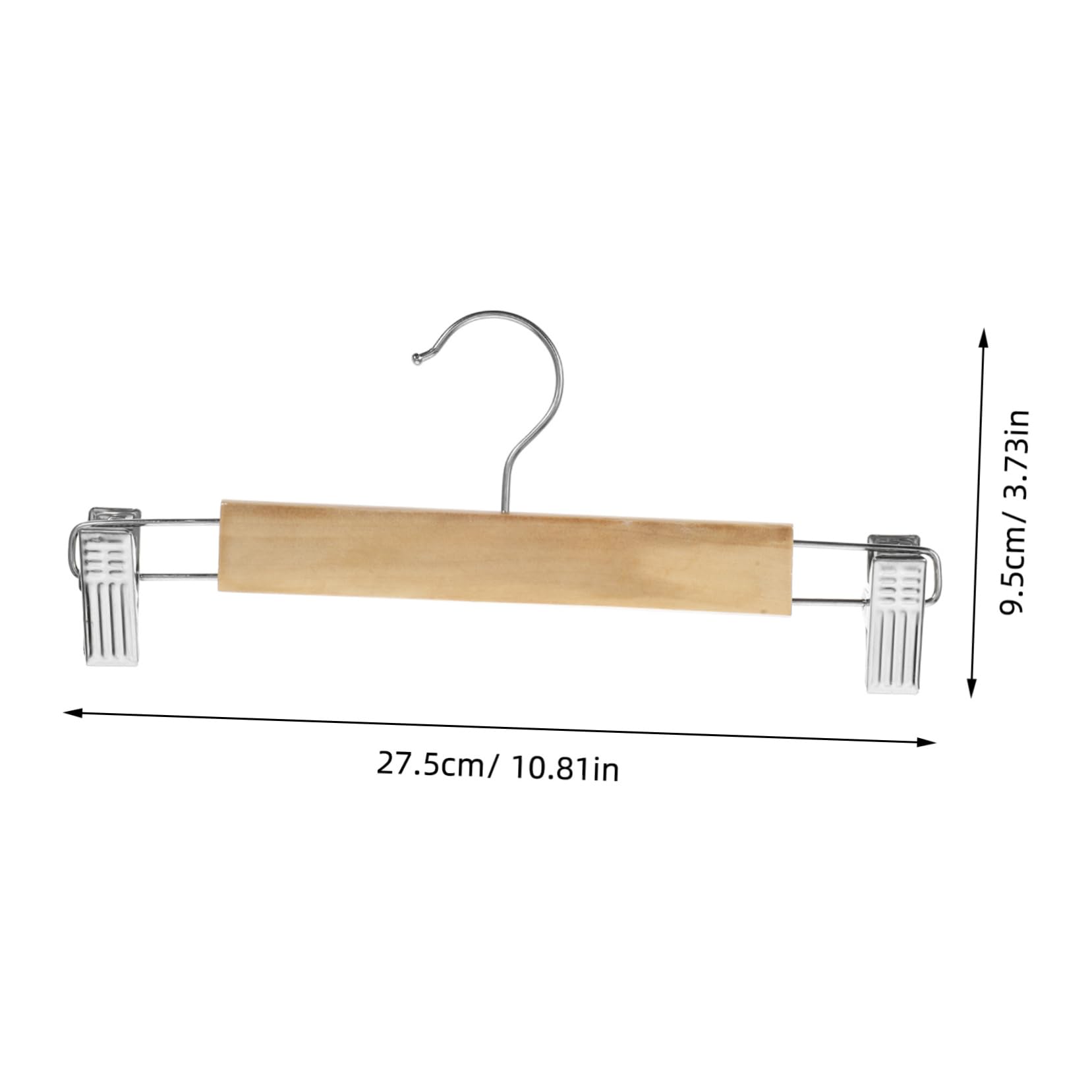 ABOOFAN Grucce per Pantaloni e Gonne con Pinze, Legno e Acciaio Inox, Set da 10 Pezzi, per Asciugare Capi senza Caduta