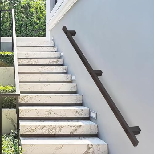 Main courante industrielle noire 120 cm avec support mural - 3