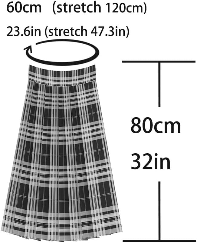 Women's Solid Pleated Midi Skirt Elastic Waist Loose Fit Casual Daily Skirt3