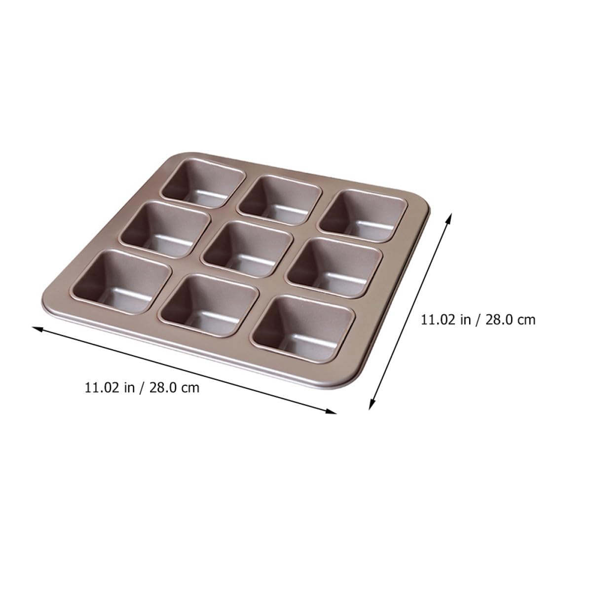 SHINEOFI Moule à Gâteau Carré 9 Cavités Antiadhésif en Acier Carbone pour Pâtisserie Maison Cuisson Saine et Facile Nettoyage, Moule à Pâtisserie Carré Écologique pour Dessert et Cake