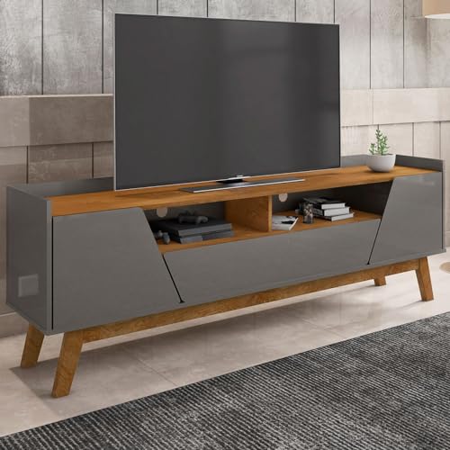 Rack Sala Florença para Tv até 70 Polegadas com Pés Madeira Titanium/naturale