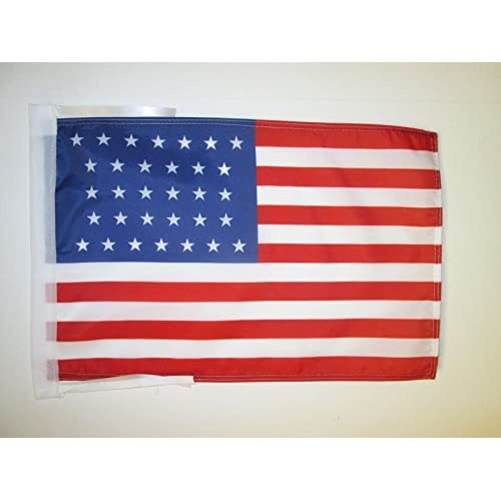 AZ FLAG - United States 1858-1859 32 stars Flag - 18'' x 12'' - 100% Polyester USA - american historic Small Banner with Two Cords - Fade Resistant - Vivid Colors - 18x12 in - 45x30 Cm — image 1