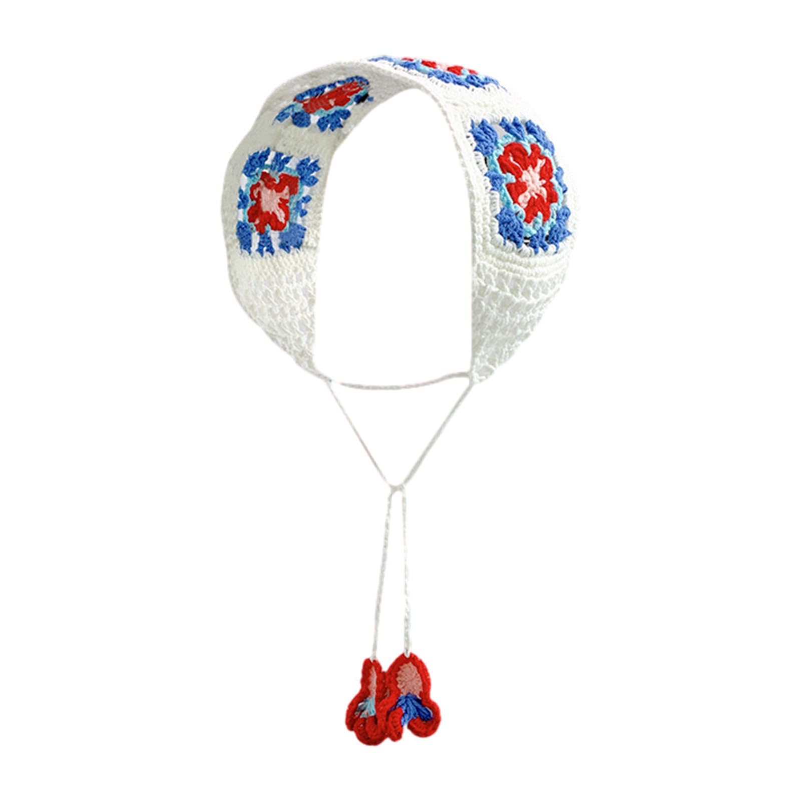 Ethnisches Haarband Mit Blume | Gehäkeltes Stirnband | Outdoor & Reisen