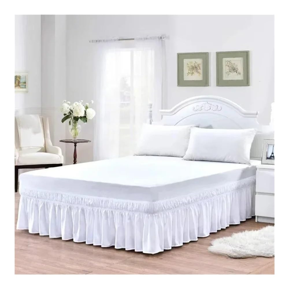 Mantovana Per Letto Queen Size Con Volant | Altezza 38 Cm, Elastico Regolabile | Tessuto In Microfibra Antipolvere (160x200 Cm)