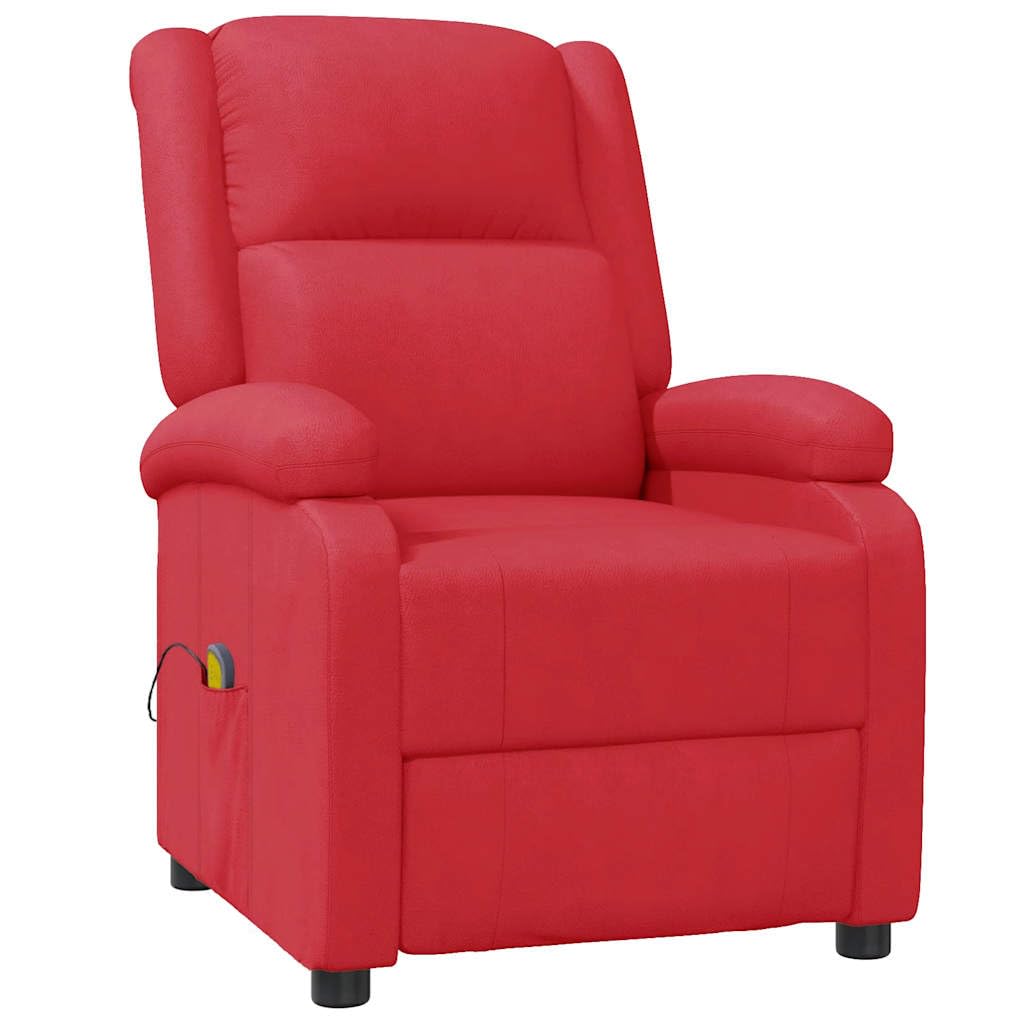 Fauteuil de Massage Rouge Similicuir,Fauteuils électriques,24.9kg-340167