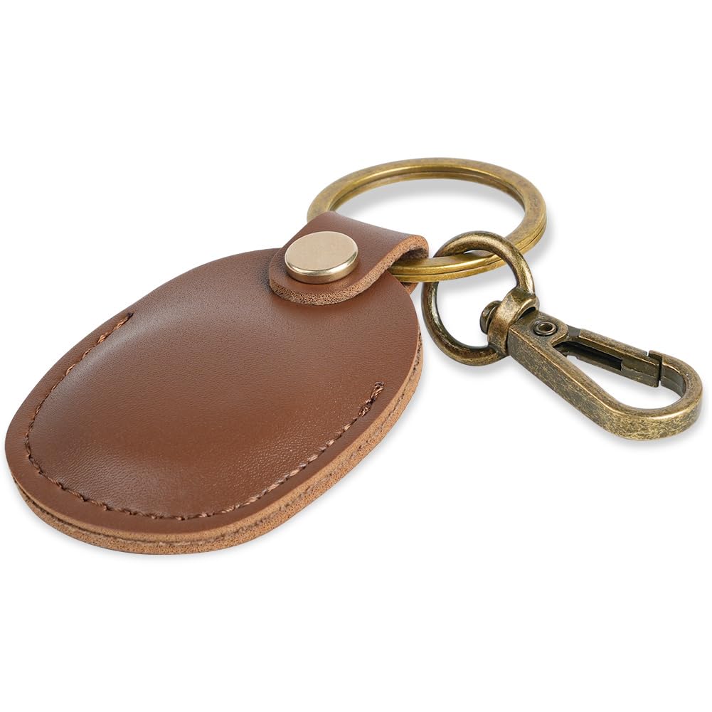 Ainiv Llavero para AirTag, Marrón Funda Protectora para AirTag, Colgante Hecho de Cuero, Resistente a Arañazos Estuche con Llavero Antipérdida, Funda de Soporte — view 9