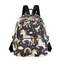 SUABO Unicorns Rainbows Pattern Backpack Purse Ladies Rucksack Travel Shoulder Bag Casual Daily Backpack