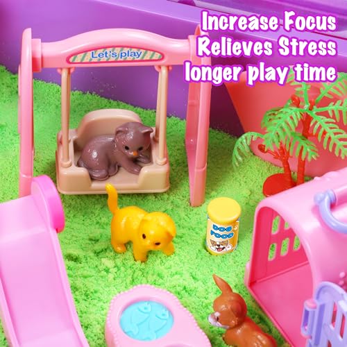 Carolart SB-PET Sensory Bin,Dog And Cat Sandbox For Kids,Kids Play Sand Kit,Pet Play Set thumb #3