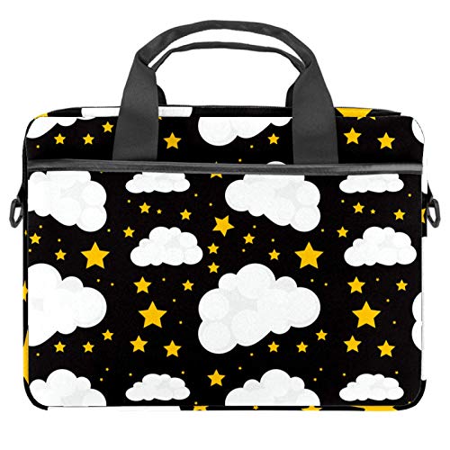 Funda bandolera para portátil de 14 pulgadas Space Clouds con diseño de estrellas