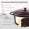 Miereirl 6 Quart Enameled Dutch Oven Pot with Lid, Cast Iron Dutch Oven with Dual Handles for Bread Baking, Cooking, Non-stick Enamel Coated Cookware, Fig #5
