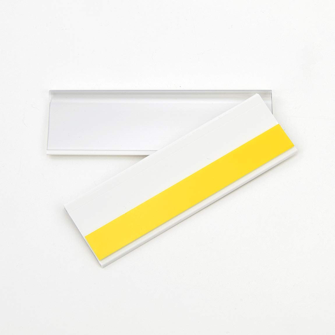 Selbstklebende Etikettenhalter für Einstecketiketten 500 mm Breit/Tickethalter/Etiketten Halter (75 mm Höhe, Weiß, 10 Stück)