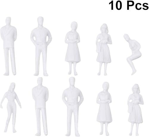 Miniatura 8 de NUOBESTY 10 piezas de trenes arquitectónicos a escala 1 75 figuras sin pintar sentadas y de pie modelos para bricolaje paisaje paisaje miniatura