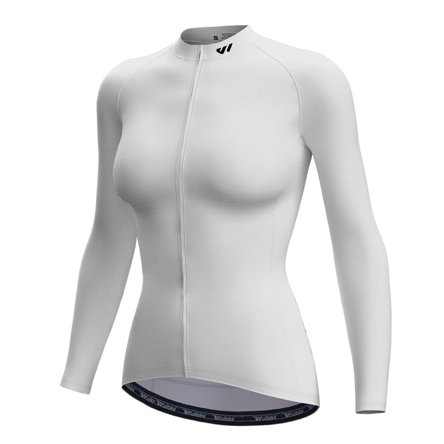 Wulibike Radtrikot Damen Langarm Fahrradtrikot Atmungsaktiv Rennrad Trikot mit 3 Rückentaschen