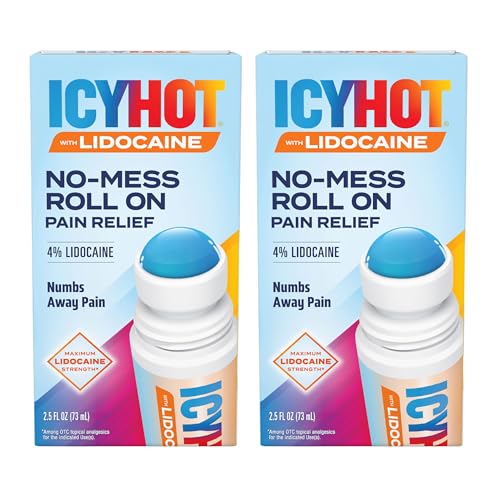 Icy Hot Maximum Strength Lidocaine No-Mess Pain Relief Liquid No-Mess Applicator 2.5 Ounces 2 pk