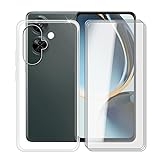 HGJTF Phone Case for OnePlus Nord N30 (6.72') Case with 3 X Tempered Glass Protective Film, Slim Soft TPU [Shockproof X Anti-Yellowing] Clear Shell, for OnePlus Nord N30 Case