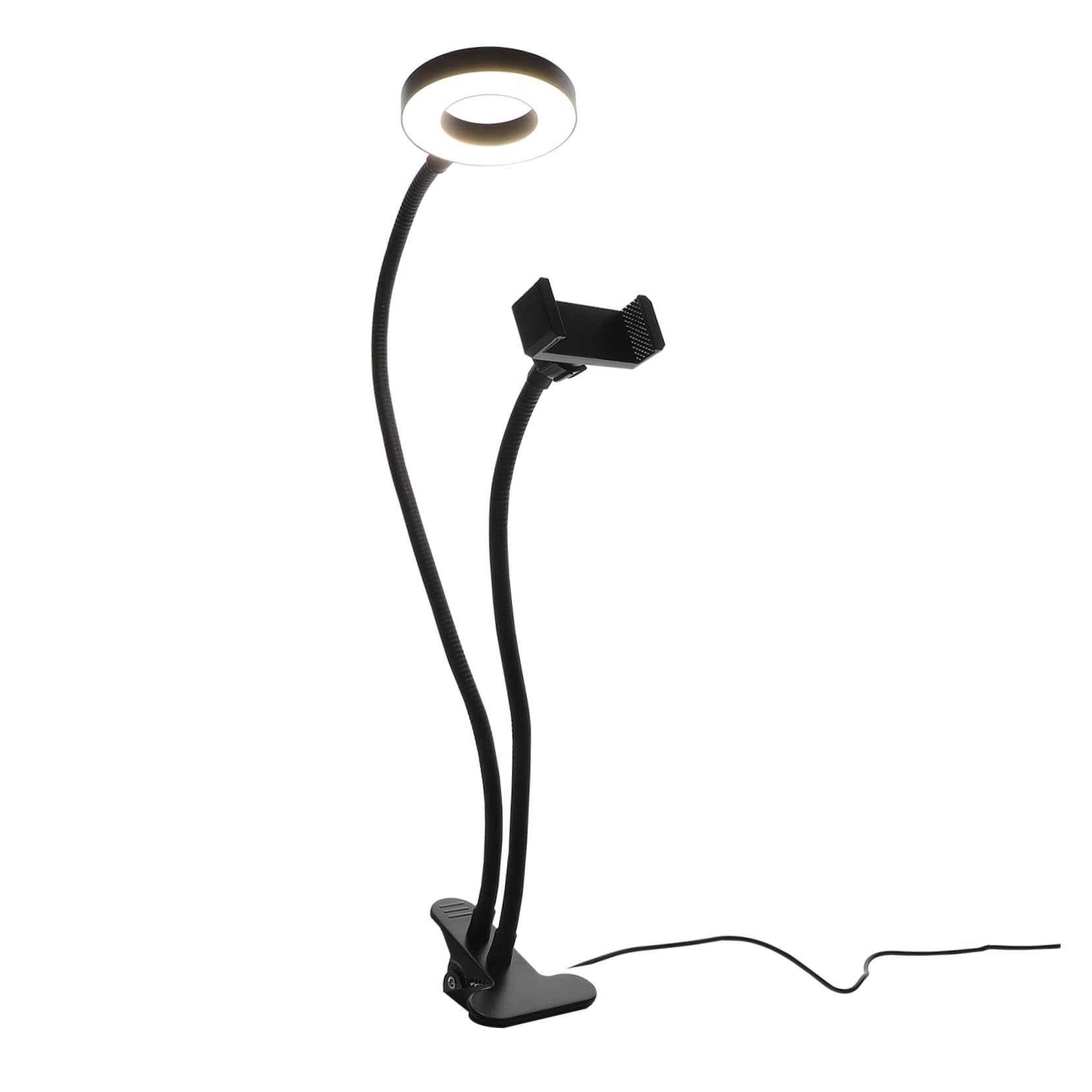 Veemoon 1 Set Two-in-one Fill Light Live Led Light Led Circle Light Makeup Fill Light Ring Light Clip on Phone Ring Light for Desk Photography Ring Light Abs Mini Mobile Phone Holder