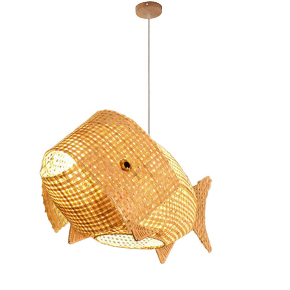 chandelier made with fish hooks and lanterns Bamboo Art LED Chandelier Interior Decoration Hanging Ceiling Light Japanese Fish Lantern Restaurant Decorative Lamps Club Balcony Pendant Light E27 Screw Cable Height Adjustable : Tools & Home Improvement Arrowhead this lamp is a Illustration of a Man Color:Savage Cisco