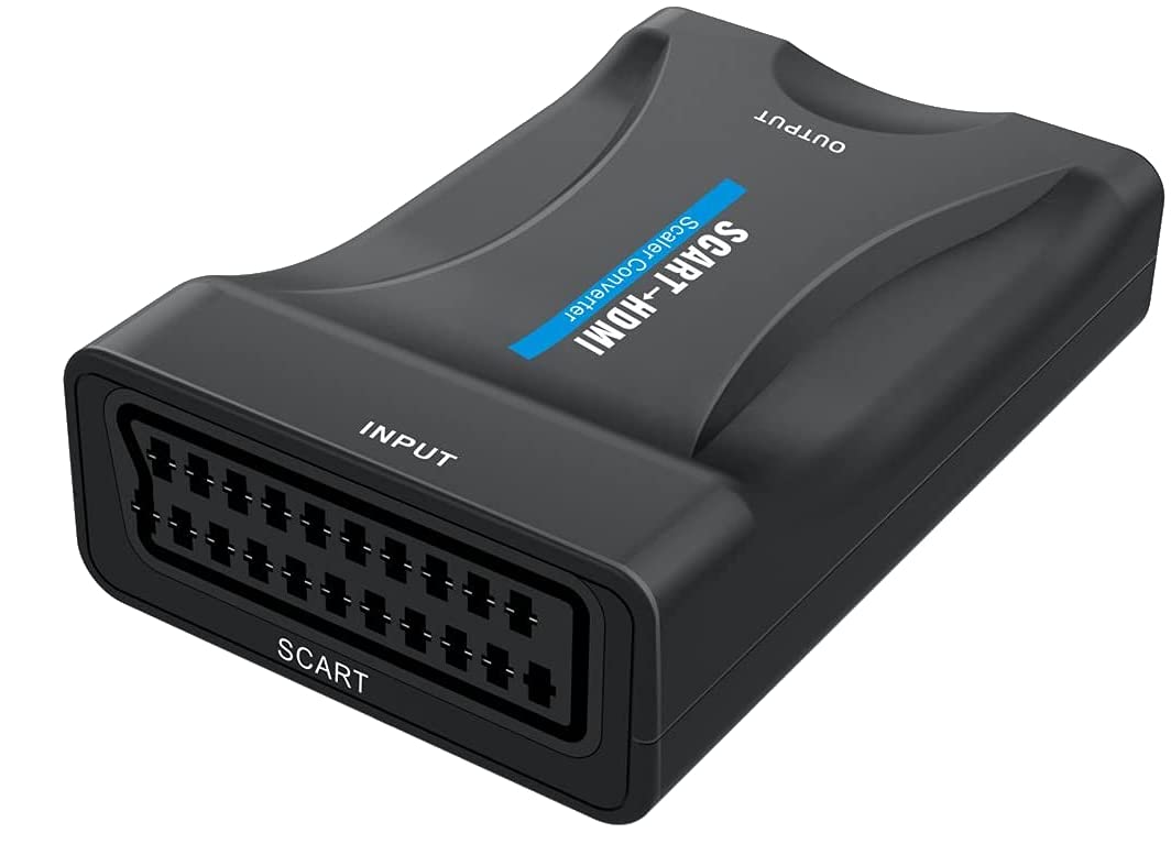 PremiumCord Konwerter SCART na HDMI z zasilaczem sieciowym 230 V, rozdzielczość Full HD 1080p, kolor czarny