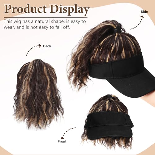 Postiche queue de cheval pour masquer les cheveux fins avec casquette - 3