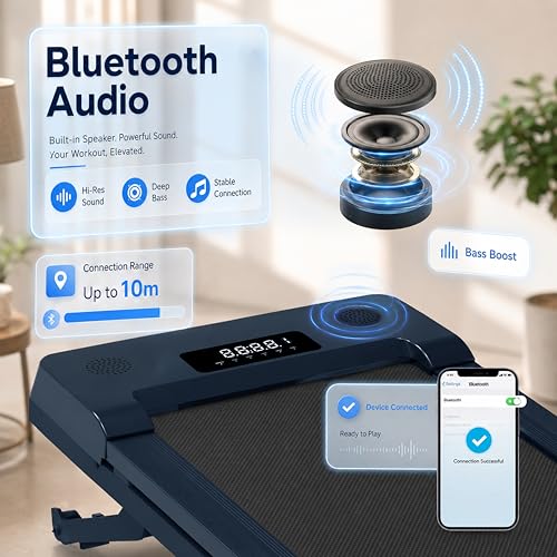 Image of PACEROCKER Walking Pad Treadmill for Home & Office, 9-Level 12% Auto Incline, 450 lbs Capacity, Built-in Bluetooth Speaker, Compact Under Desk Treadmill for Walking & Hiking