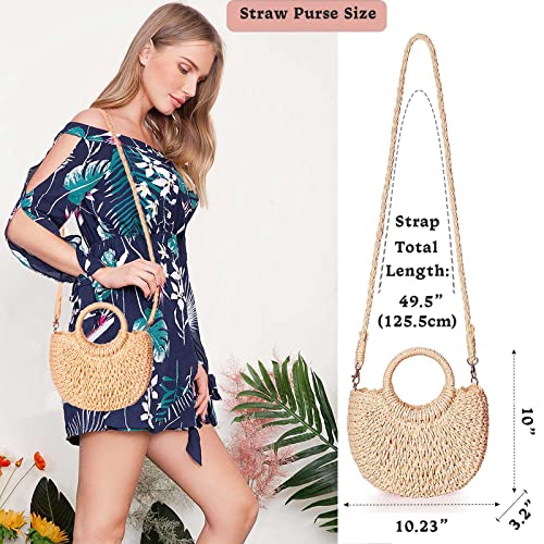 Dailyacc Straw Shoulder Bag For Women Woven Purse Beach Envelope Clutch Straws Wallet2
