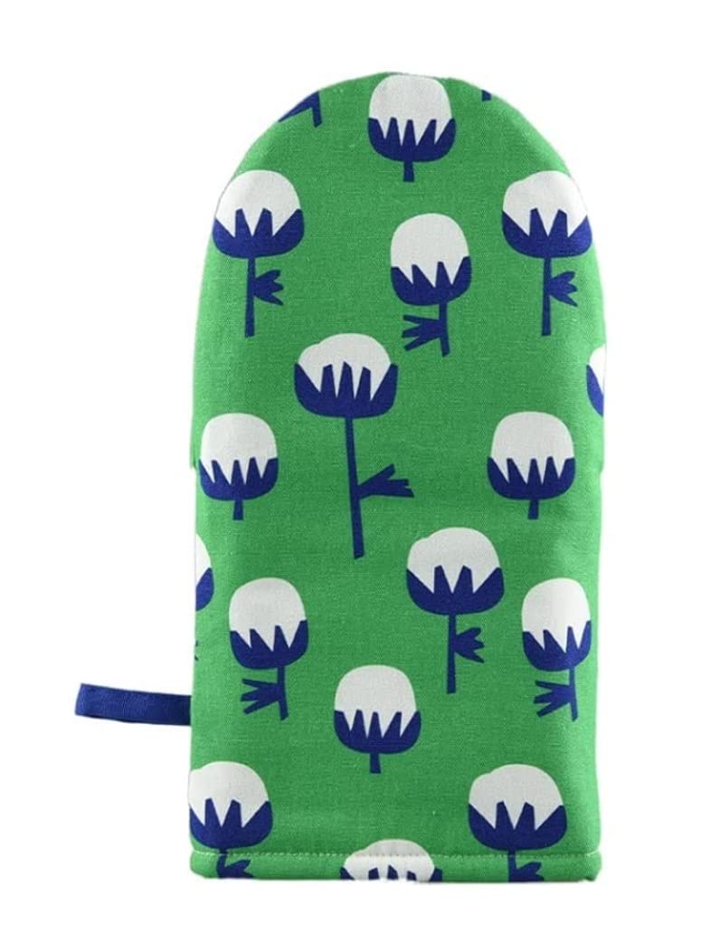 Gants De Four Coton Lin Gants Four Cuisine Cuisson Épais Anti-brûlure Isolation Gants Micro-Ondes Four Cuisson Cuisine Spécial, 2Pcs Gant Résistant A La Chaleur (Color : Grün)