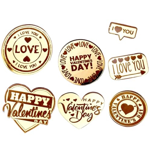Decoración de San Valentín para cupcakes en forma de toppern – Romántico cartel acrílico para adornar | Decoración en forma de corazón para cupcakes como decoración, para productos horneados