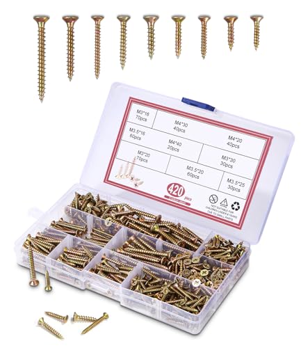 Toaren 420 Stück Schrauben Set - Kreuzschlitz...