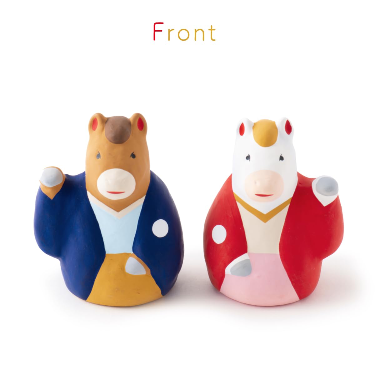 福、　飾り陶器二本組み！ 福、 飾り陶器二本組み！ 福、 飾り陶器二本組み！