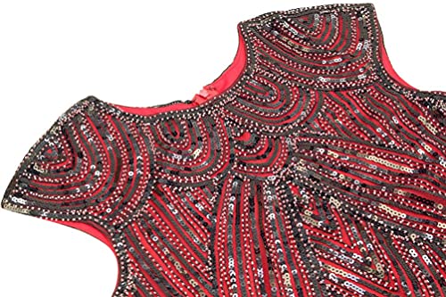 Image of Women 1920s Gatsby Flapper Dress Sexy Open Back Strap Fringed Cocktail Party Dress with 20s Accessories