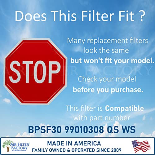 2-Pack Air Filter Factory Replacement For Broan Bpsf30 99010308 Qs Ws Non-Ducted Measures 10.82 Inches Wide X 13.31 Inches Length X .093 Inches Thick Range Hood Charcoal Carbon Filters #TOP5