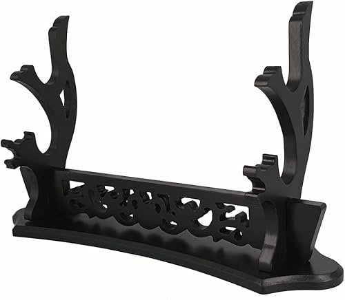 Soporte para espada, soporte de pared Katana de madera, Katana Wakizashi Genji hoja samurái japonesa Gladius (madera maciza, 3 capas)