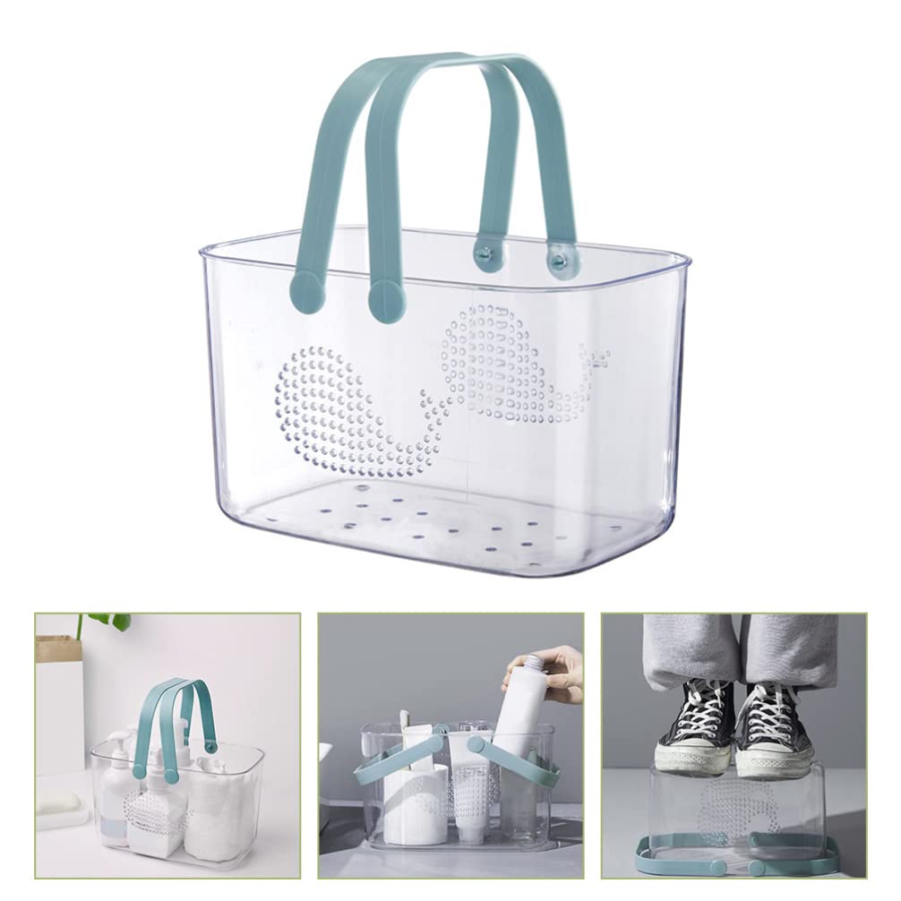 Luxshiny Cesta de Ducha de Plástico con Asa, Cesta para Baño Portátil | Organizadora de Gran Capacidad, para Jabón y Gel de Ducha, Estable sobre Superficie Plana