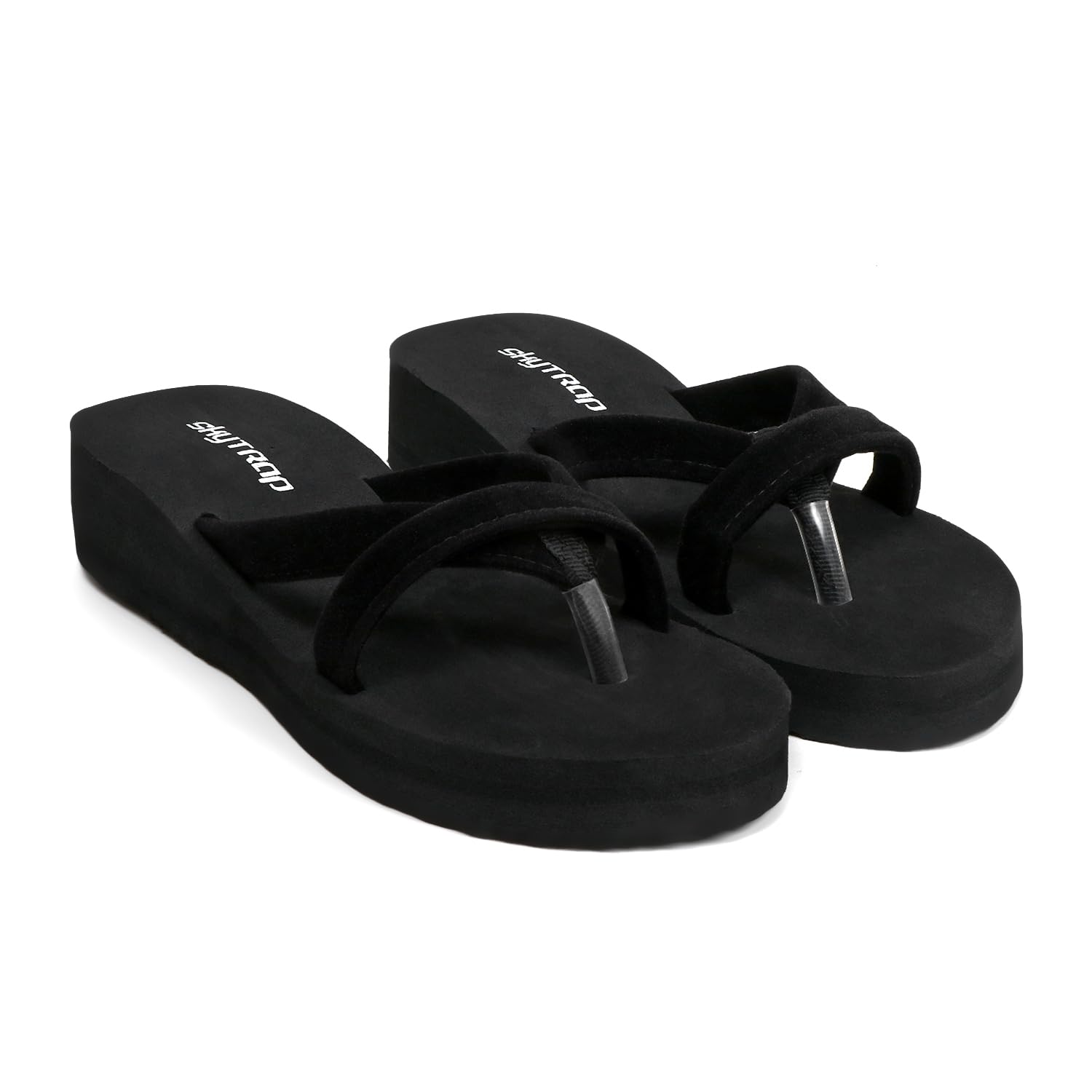 Jet Black Nubuck EVA Light in Weight, Stylish & Comfortable Slippers/Flipflop for Women & Girls-image-12