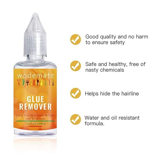 Miniatura 5 de Kit de pegamento para peluca frontal de encaje para pelucas, resistente al agua y fuerte de sujeción para pelucas, removedor de extensión de