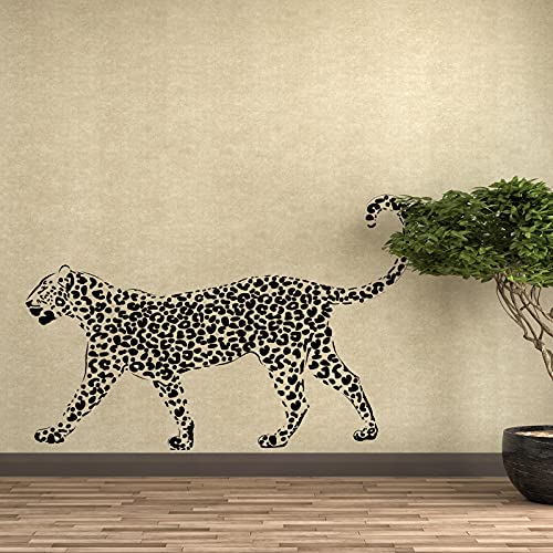 Vinilos adhesivos de pared con estampado de leopardo negro, 4 láminas miniatura 4