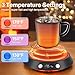 Kepwam Coffee Mug Warmer - 55W Electric Coffee Warmer for Desk 3 Temp Settings & 2-9 Timer Smart Cup Warmer for Desk Candle Warmer Plate with LED Lights Beverage Tea Milk Warmer for Home & Office